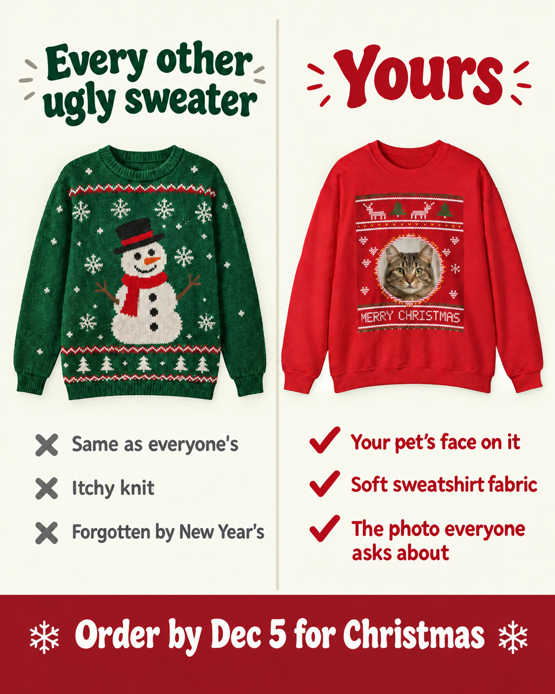 Us vs them comparison static ad